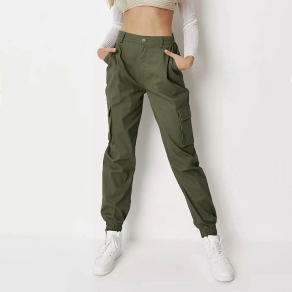 NWOT Khaki Cargo Pants / Army Joggers - Picture 2 of 5